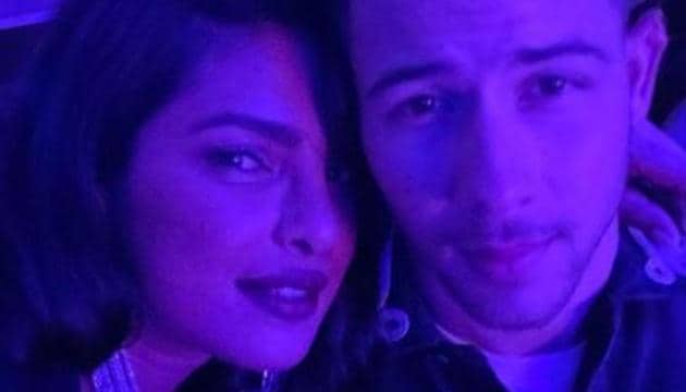 Priyanka Chopra and Nick Jonas pose for a selfie.