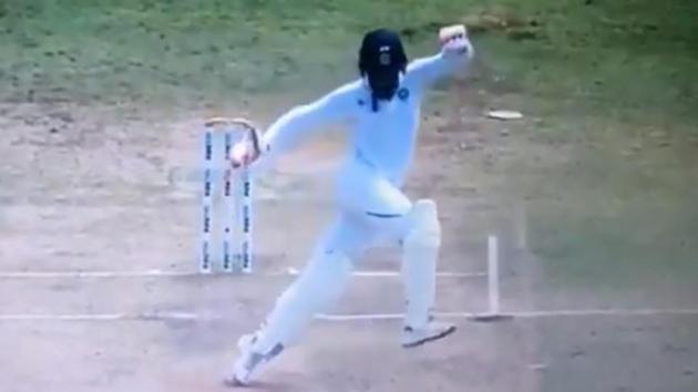 Ravindra Jadeja in action during Pune Test. (Twitter Image) Ravindra Jadeja in action during Pune Test. (Twitter Image)