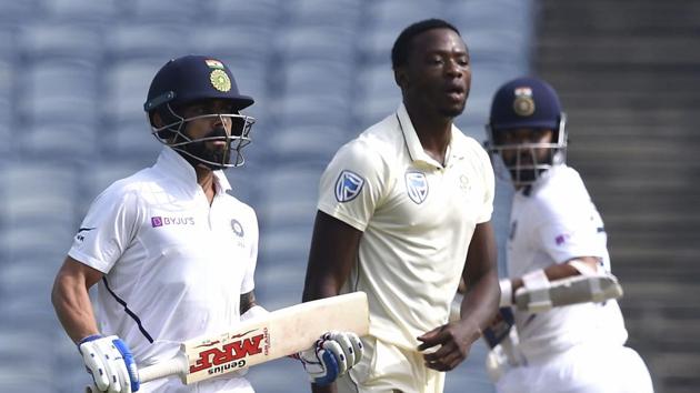 Pune: Indian cricket team Vice-Captain Ajinkya Rahane and Captain Virat Kohli run between the wickets on the day 2 of second Test. (PTI)