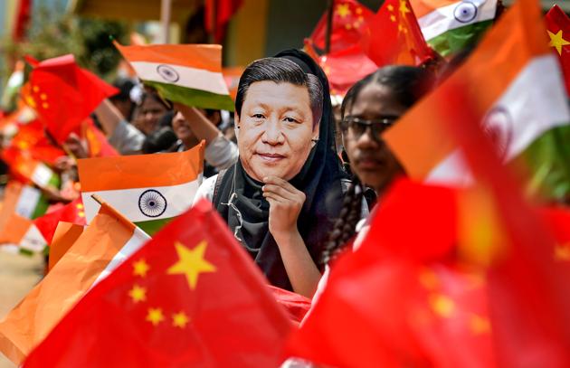 School students wave the national flag of China and India ahead of Chinese President Xi Jinping's visit, Chennai, October 10, 2019(PTI) School students wave the national flag of China and India ahead of Chinese President Xi Jinping's visit, Chennai, October 10, 2019(PTI)
