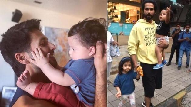 Shahid Kapoor with daughter Misha and son Zain.