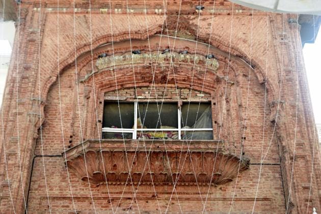 A view of the bullet marks building at Golden Temple in Amritsar on Sunday. (HT photo) A view of the bullet marks building at Golden Temple in Amritsar on Sunday. (HT photo)