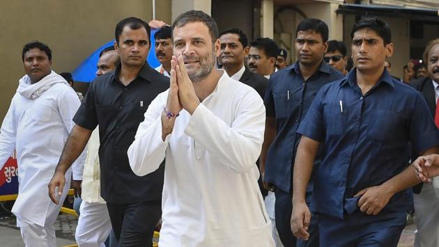 Former Congress President Rahul Gandhi at District and Session Court, in Surat, Gujarat. Gandhi appeared before a magisterial court and pleaded not guilty in a criminal defamation case filed against him for his "why do all thieves share the Modi surname" remarks. (PTI)