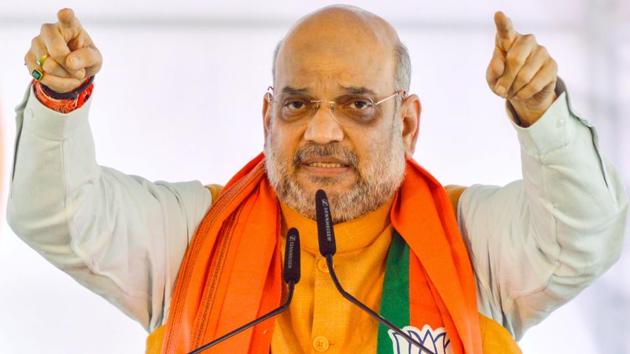 Home Minister Amit Shah addresses a public meeting ahead of Maharashtra Assembly election, in Karad, Sunday, Oct. 13, 2019. (PTI photo) Home Minister Amit Shah addresses a public meeting ahead of Maharashtra Assembly election, in Karad, Sunday, Oct. 13, 2019. (PTI photo)