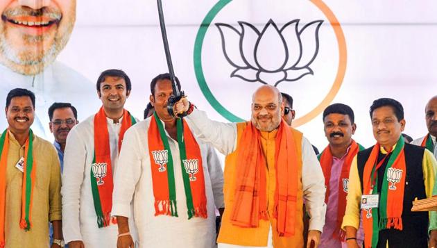 Shah blamed the Congress and said the party is responsible for delaying the process of integrating Jammu and Kashmir with India for several years. (PTI photo) Shah blamed the Congress and said the party is responsible for delaying the process of integrating Jammu and Kashmir with India for several years. (PTI photo)