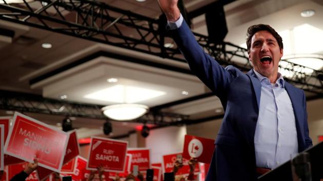 Liberal leader and Canadian Prime Minister Justin Trudeau attends a rally during an election campaign visit to Mississauga, Ontario. (Reuters Photo) Liberal leader and Canadian Prime Minister Justin Trudeau attends a rally during an election campaign visit to Mississauga, Ontario. (Reuters Photo)