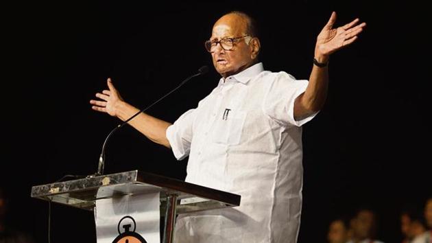 NCP president Sharad Pawar addresses a campaign rally for party candidate Vijaysinh Pandit at Gavrai in Beed, Maharashtra, on October 12. (Satish Bate/HT file) NCP president Sharad Pawar addresses a campaign rally for party candidate Vijaysinh Pandit at Gavrai in Beed, Maharashtra, on October 12. (Satish Bate/HT file)