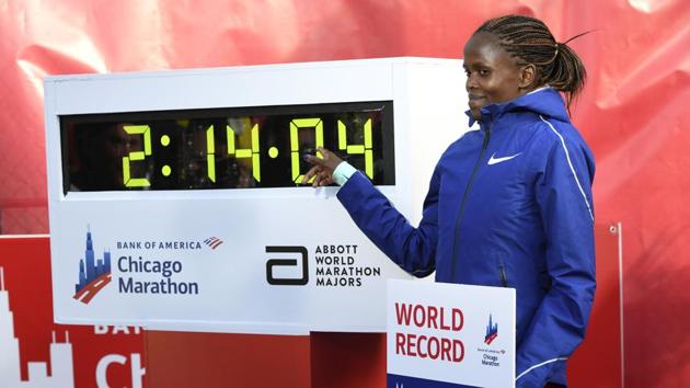 Brigid Kosgei of Kenya(AP)