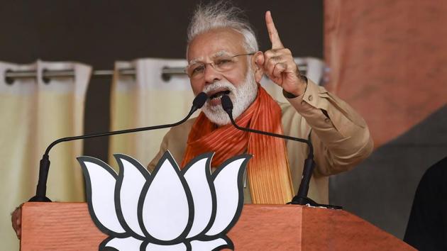 Prime Minister Narendra Modi addresses an election campaign rally ahead of Haryana Assembly elections, in Charkhi Dadri, Tuesday, Oct. 15, 2019. (PTI) Prime Minister Narendra Modi addresses an election campaign rally ahead of Haryana Assembly elections, in Charkhi Dadri, Tuesday, Oct. 15, 2019. (PTI)