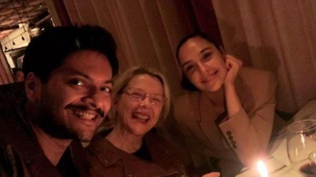 Ali Fazal with Annette Bening and Gal Gadot.