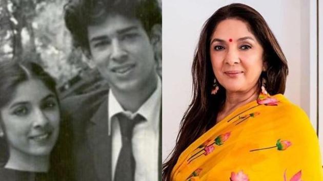 Neena Gupta with her Trikal co-star Nikhil Bhagat (left).