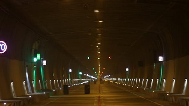 Chenani-Nashri tunnel that links Kashmir with Jammu will be rechristened after Bhartiya Jansangh founder Dr Shyama Prasad Mukherjee.(ANI Photo) Chenani-Nashri tunnel that links Kashmir with Jammu will be rechristened after Bhartiya Jansangh founder Dr Shyama Prasad Mukherjee.(ANI Photo)