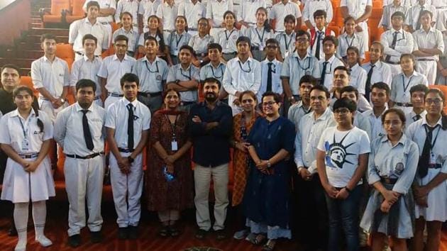 Anand Kumar answered the questions of Ramjas students and staff. (HT) Anand Kumar answered the questions of Ramjas students and staff. (HT)
