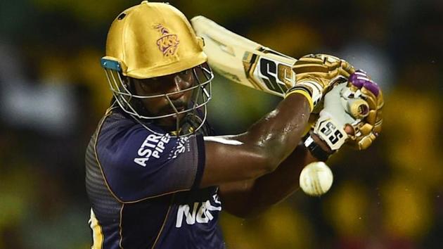 Andre Russell plays a shot during an Indian Premier League match(PTI)