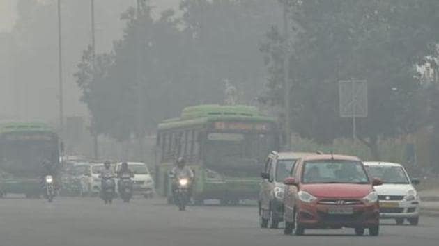 Dust on roads and from open storage of construction material could be spotted in many parts of Delhi.(PTI File Photo)