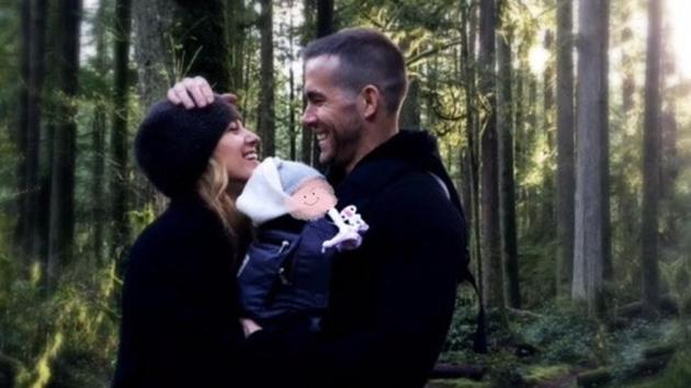 Ryan Reynolds and Blake Lively pose in British Columbia, Canada.