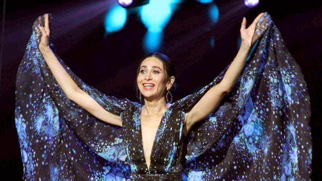 Karisma Kapoor performs on sets of Dance India Dance in Mumbai.