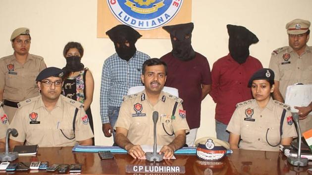 The accused in police custody in Ludhiana on Thursday.(HT PHOTO)