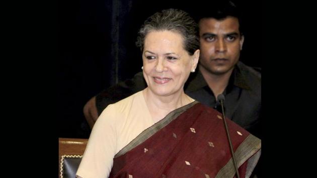 Congress president Sonia Gandhi is scheduled to address an election rally in Haryana’s Mahendragarh.(PTI file photo)