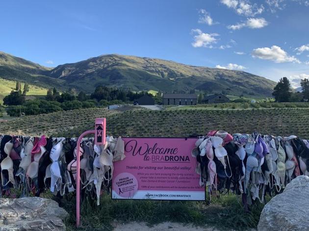 If you don’t want to leave a bra, you can leave a donation in the pink box that stands among all the cups. The money goes to support New Zealand’s Breast Cancer Foundation.(Karishma Kirpalani)