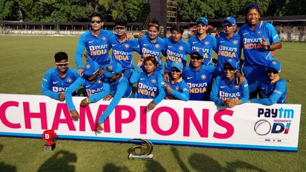 Indian women’s cricket team completed 3-0 whitewash against South Africa.(Twitter/BCCI)
