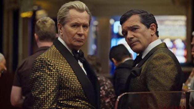 The Laundromat movie review: Gary Oldman and Antonio Banderas in a still from Steven Soderbergh’s Netflix film.