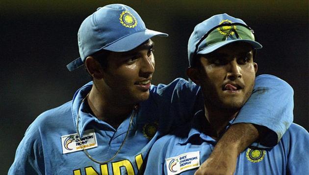 Yuvraj Singh (L) with Sourav Ganguly (R)(Twitter) Yuvraj Singh (L) with Sourav Ganguly (R)(Twitter)