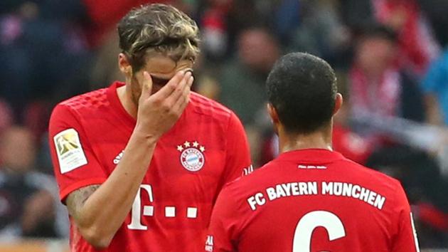 Bayern Munich's Javi Martinez looks dejected after the match.(REUTERS)