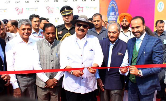 Punjab governor VP Singh Badnore inaugurating the 24th edition of the CII Chandigarh Fair at Parade Ground, Sector 17, in Chandigarh on Friday.(HT PHOTO)
