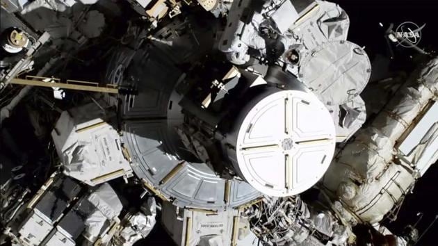 NASA astronauts Christina Koch and Jessica Meir exit the International Space Station on Friday, Oct. 18. The world witnessed the first all female spacewalking team which NASA termed as HERstory. Their job was to fix a broken solar power network. (NASA / AP)