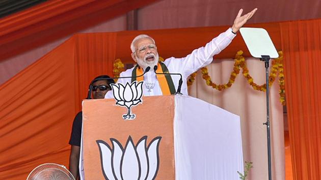Prime Minister Narendra Modi gestures as he speaks during an election campaign rally ahead of Assembly polls in Haryana. (PTI) Prime Minister Narendra Modi gestures as he speaks during an election campaign rally ahead of Assembly polls in Haryana. (PTI)