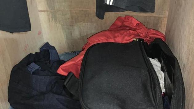 The saffron-coloured kurtas, a bag, towels and other items were recovered from the Khalsa Inn Hotel in Lalbagh area of the capital of Uttar Pradesh city during a search by the police, officials said.(Photo courtesy: Lucknow police)