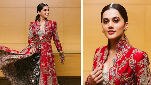 Taapsee has upped her style game, and has been grabbing eyeballs at all her appearances. For the Vogue Women of the Year Awards of Saturday night, Taapsee wore a gorgeous Anamika Khanna piece. (Instagram)