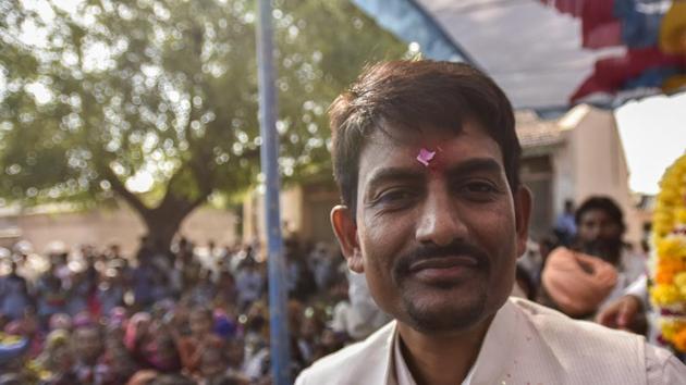 Alpesh Thakor had won the 2017 elections on a Congress ticket but is now contesting from Radhanpur as a BJP candidate.(HT PHOTO/File)