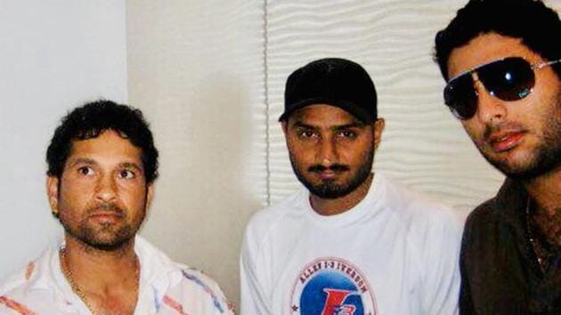 Harbhajan Singh shared the throwback image of himself with Sachin Tendulkar and Yuvraj Singh on Twitter. (Twitter/@harbhajan_singh) Harbhajan Singh shared the throwback image of himself with Sachin Tendulkar and Yuvraj Singh on Twitter. (Twitter/@harbhajan_singh)