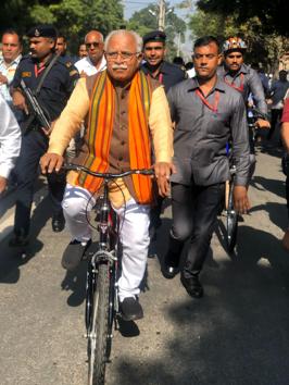 CM Khattar at Karnal(HT PHOTO) CM Khattar at Karnal(HT PHOTO)
