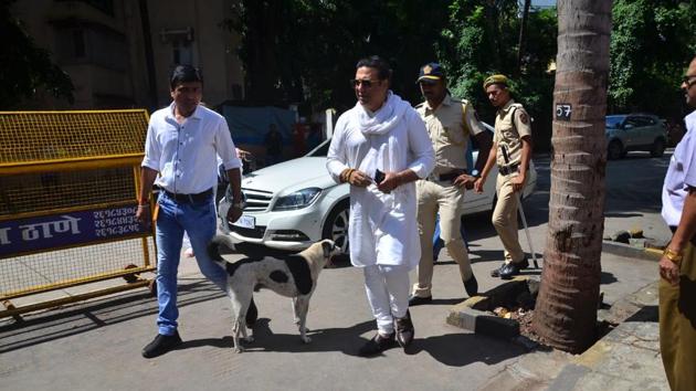 Govinda at a polling station.