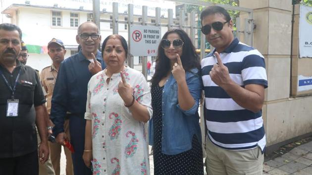 Vidya Balan with her family.