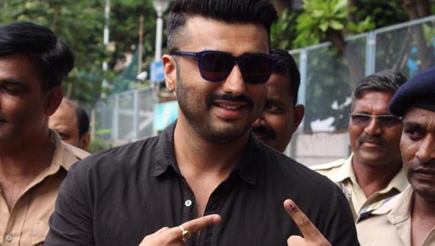 Arjun Kapoor shows off his inked finger.
