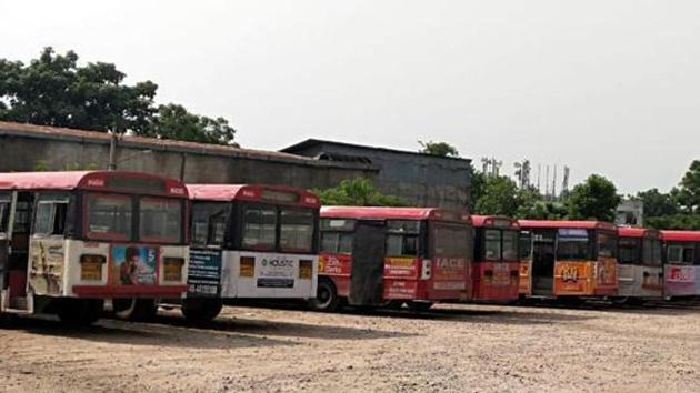 TSRTC employees are on an indefinite strike demanding fulfilment of various demands including RTC merger with the Government. (ANI Photo) TSRTC employees are on an indefinite strike demanding fulfilment of various demands including RTC merger with the Government. (ANI Photo)