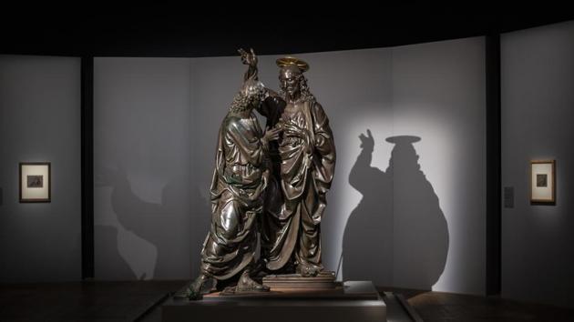 The Incredulity of Saint Thomas by Leonardo da Vinci during a visit at the Louvre museum Sunday. (AP)