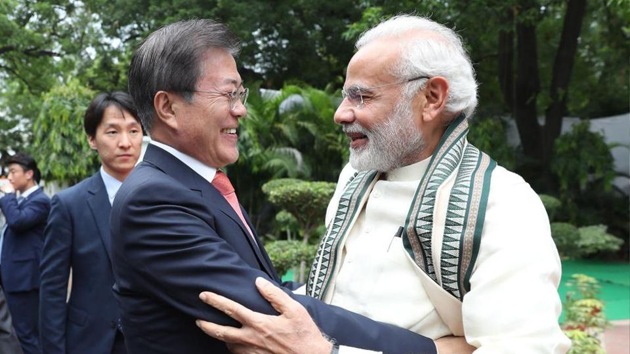 The two initiatives dovetail with India’s “Act East” policy and South Korea’s “New Southern Policy” and are aimed at giving fresh impetus to economic and security ties. (HT image) The two initiatives dovetail with India’s “Act East” policy and South Korea’s “New Southern Policy” and are aimed at giving fresh impetus to economic and security ties. (HT image)