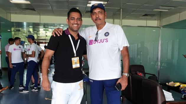 Ravi Shastri with MS Dhoni.(BCCi/Twitter)