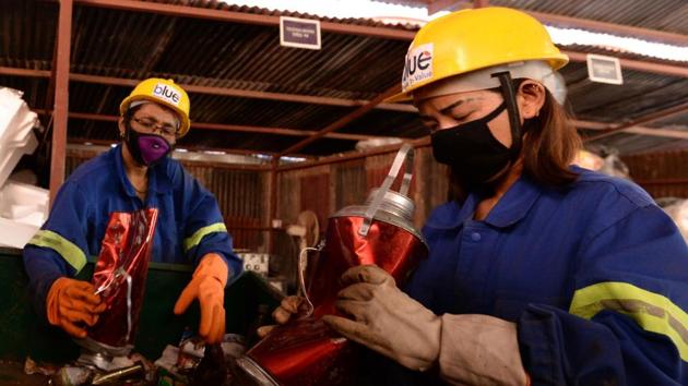 A new waste facility -- called Sagarmatha Next after the Nepali name for Everest -- is also being completed in Syangboche at an altitude of nearly 3,800 metres (12,400 feet), passed by trekkers and mountaineers on the way to the base camp. It will process garbage, and collaborate with artists and innovators to make new products in a bid to tap into this burgeoning market for Everest ‘products’. (Prakash Mathema / AFP)