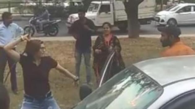 As per the complainant, she had attacked him after he asked her to be careful when she was reversing the car.(HT FILE)
