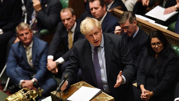 Britain's Prime Minister Boris Johnson is seen at the House of Commons in London. (VIA REUTERS) Britain's Prime Minister Boris Johnson is seen at the House of Commons in London. (VIA REUTERS)