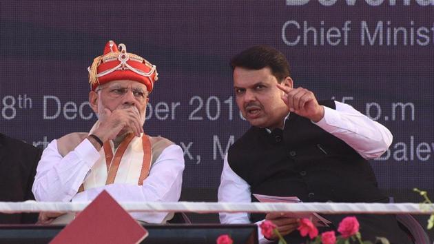 Prime Minister Narendra Modi and Maharashtra chief minister Devendra Fadnavis(HT file photo)