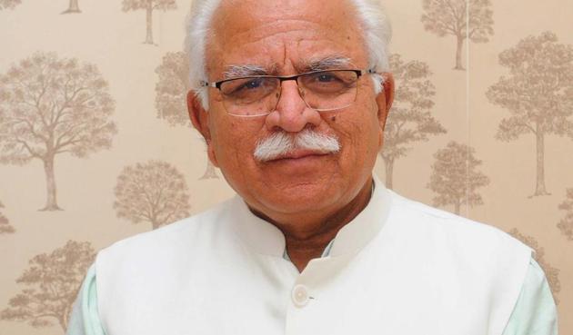 Chandigarh, India July 02, 2019::Haryana CM Manohar Lal Khattar interact with HT at CM House in Chandigarh on Tuesday, July, 02, 2019.Photo by(Keshav Singh/HT FILE Photo)