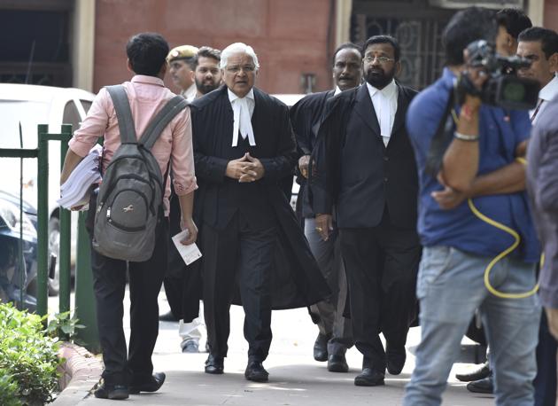 New Delhi, India - August 21, 2019: Senior Advocate and Former Minister of Law and Justice Ashwani Kumar during the hearing of INX Media case involving former Finance Minister P Chidambaram, at Supreme Court, in New Delhi, India, on Wednesday, August 21, 2019. (Photo by Sonu Mehta / Hindustan Times) (Sonu Mehta/HT PHOTO) New Delhi, India - August 21, 2019: Senior Advocate and Former Minister of Law and Justice Ashwani Kumar during the hearing of INX Media case involving former Finance Minister P Chidambaram, at Supreme Court, in New Delhi, India, on Wednesday, August 21, 2019. (Photo by Sonu Mehta / Hindustan Times) (Sonu Mehta/HT PHOTO)