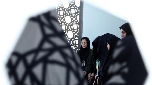 Iranian women pray as they commemorate the Arbaeen in Tehran, Iran. (Nazanin Tabatabaee / WANA via REUTERS)